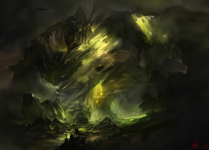 Dark Fantasy Landscape — Green