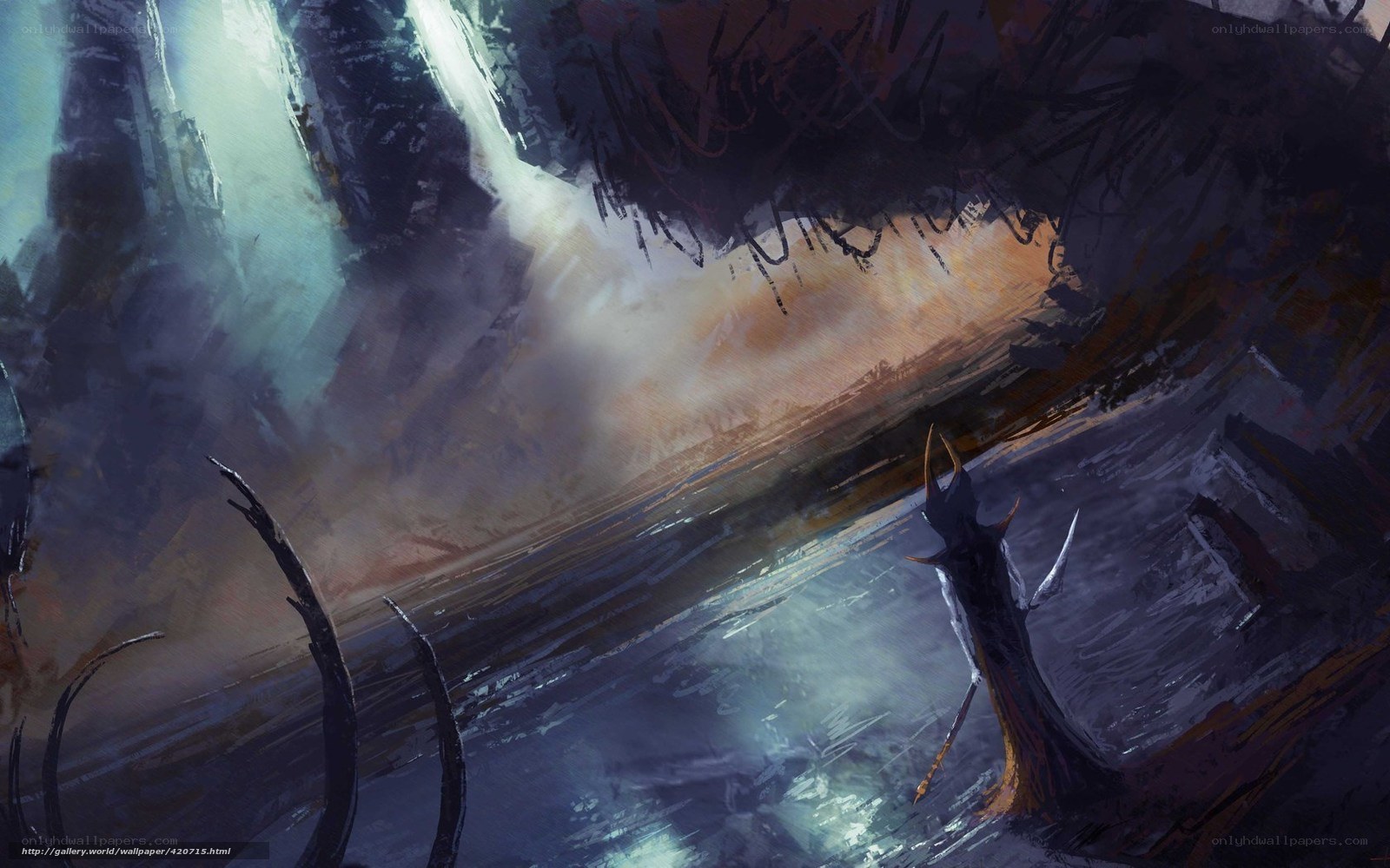 Dark fantasy landscape