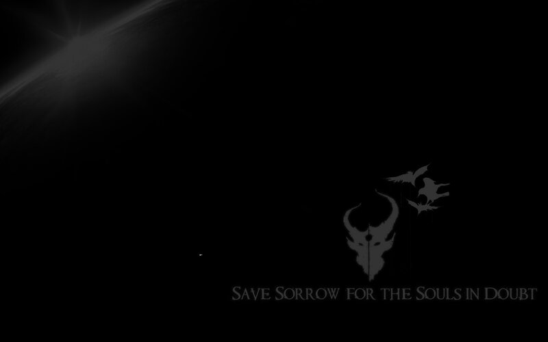 dark fantasy logo with quote