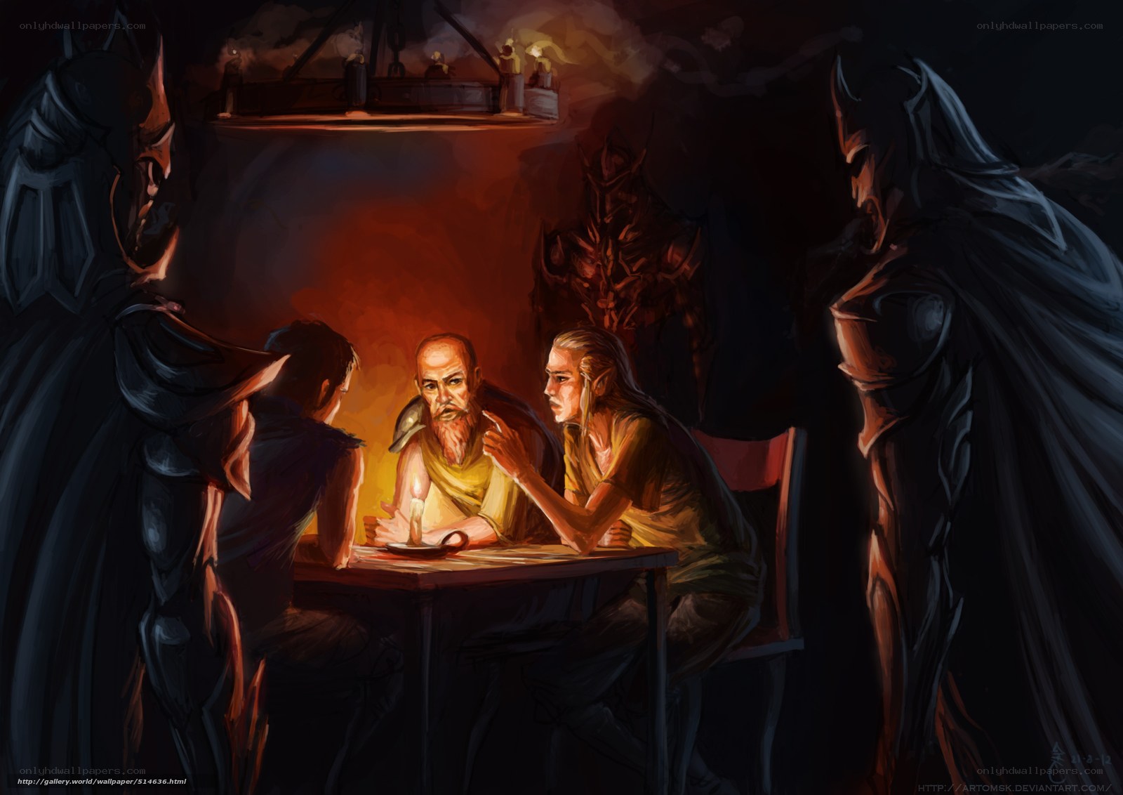 Dark fantasy meeting scene