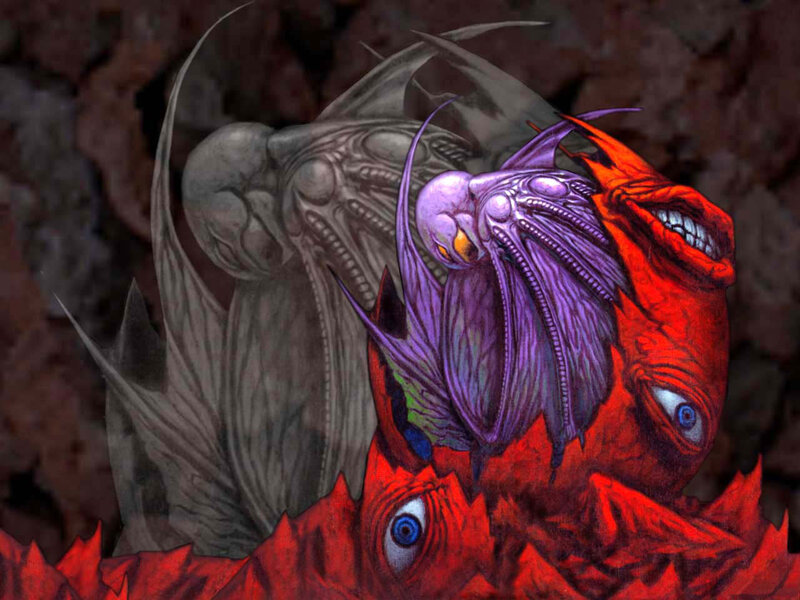 dark fantasy monster collage