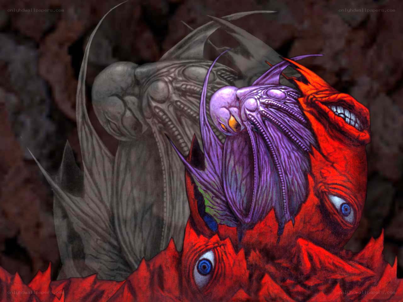 dark fantasy monster collage