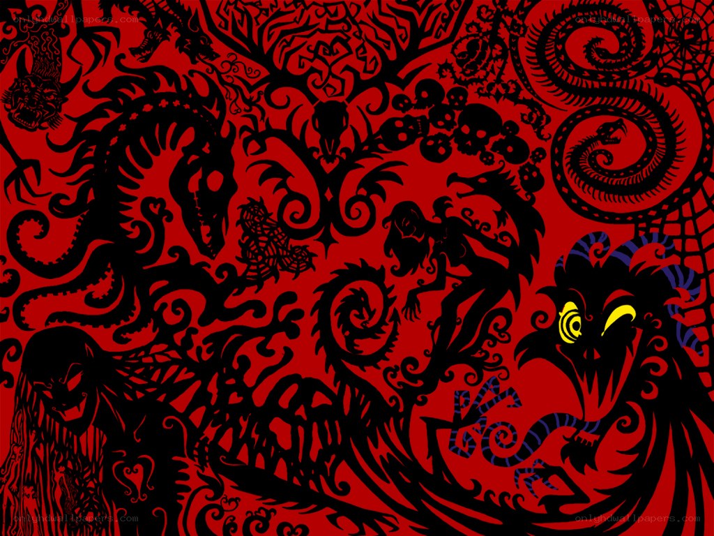 Dark fantasy monster collage