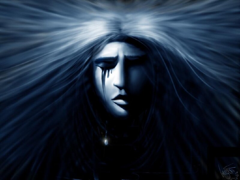 dark fantasy portrait of a figure