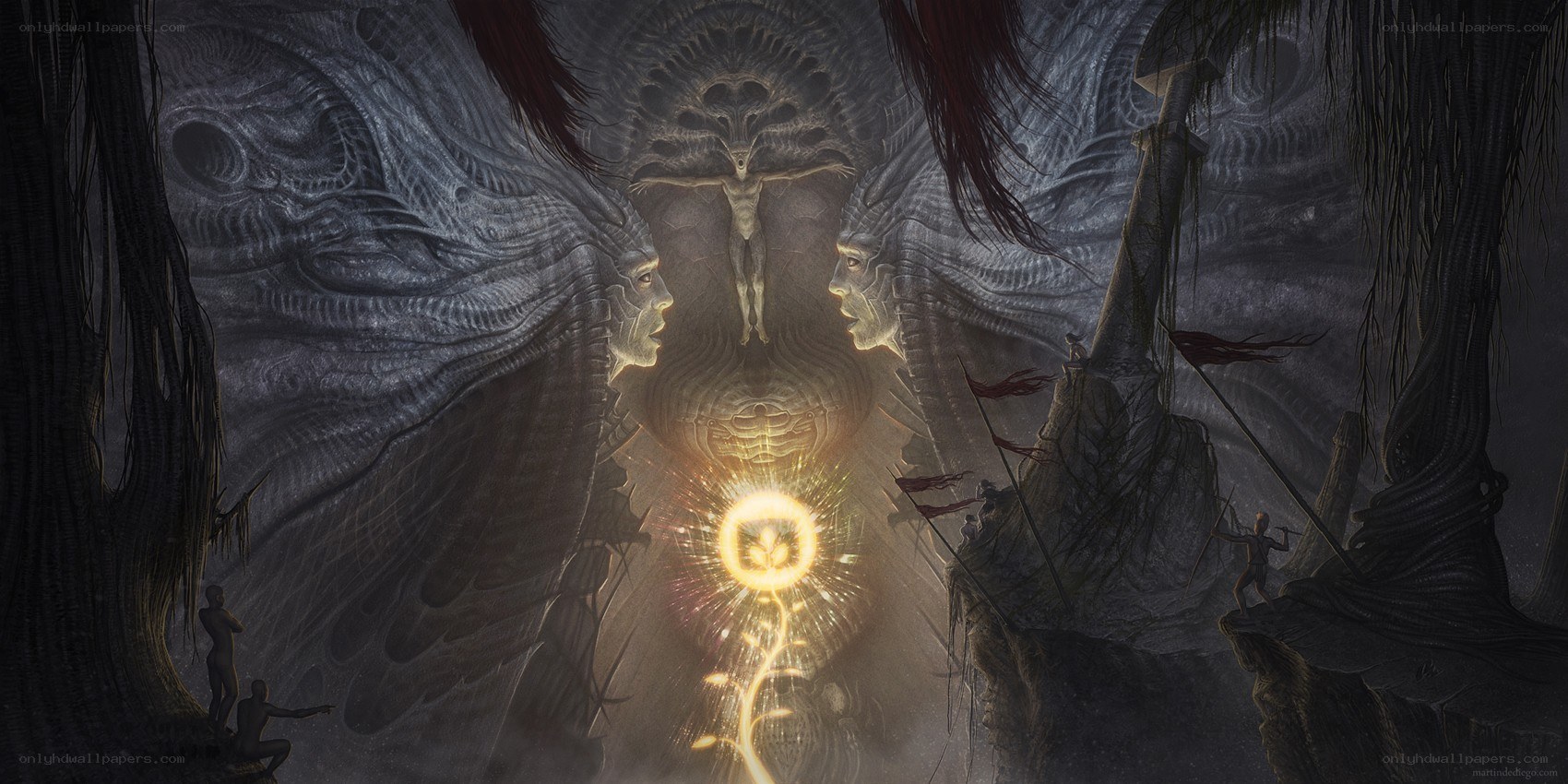 dark fantasy religious scene