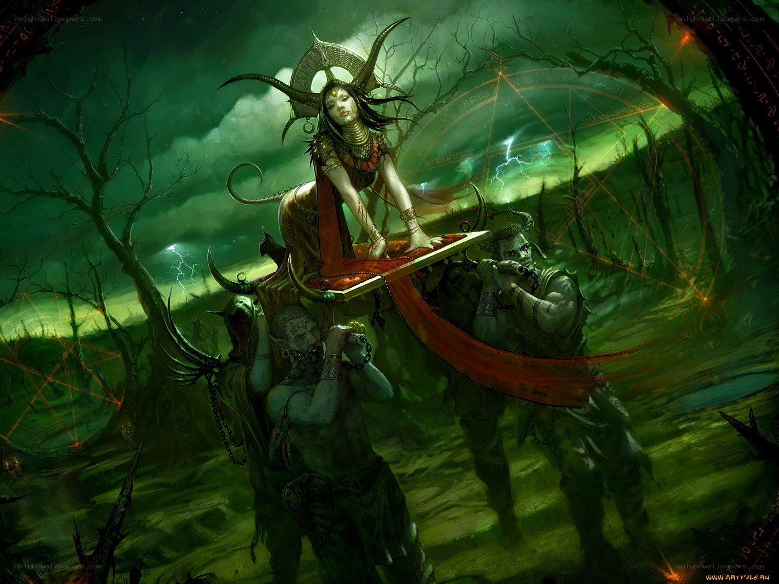Dark fantasy ritual scene