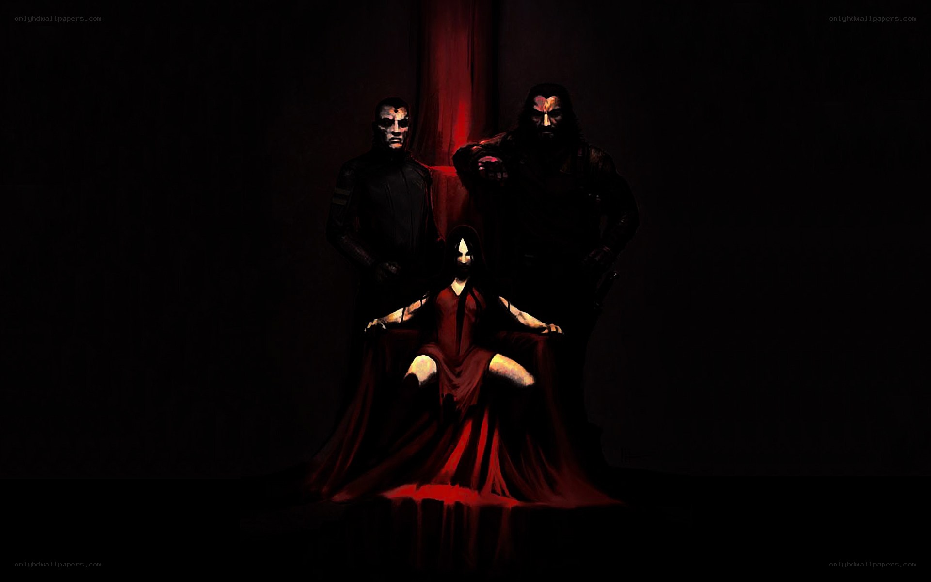 dark fantasy scene with figures
