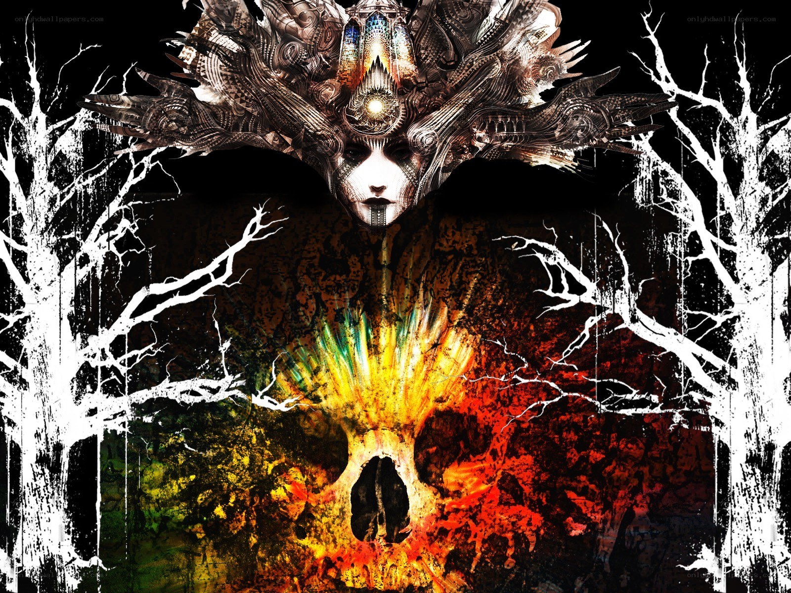 dark fantasy skull art