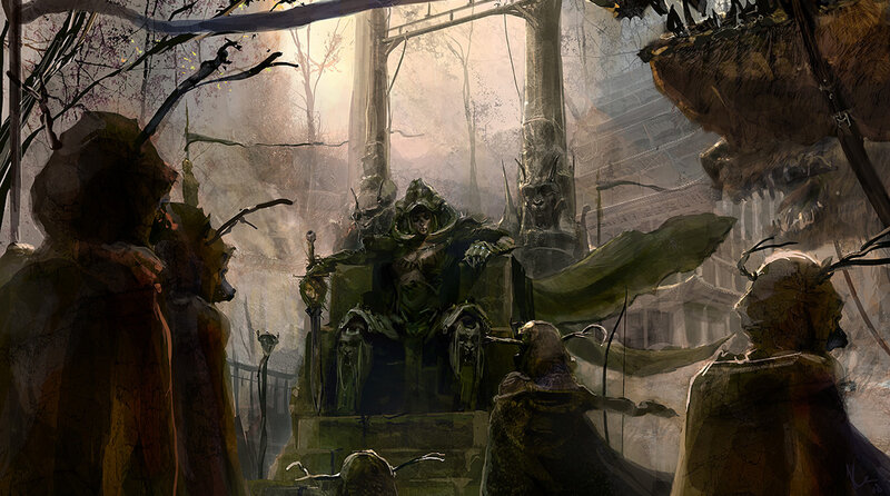 Dark fantasy throne room