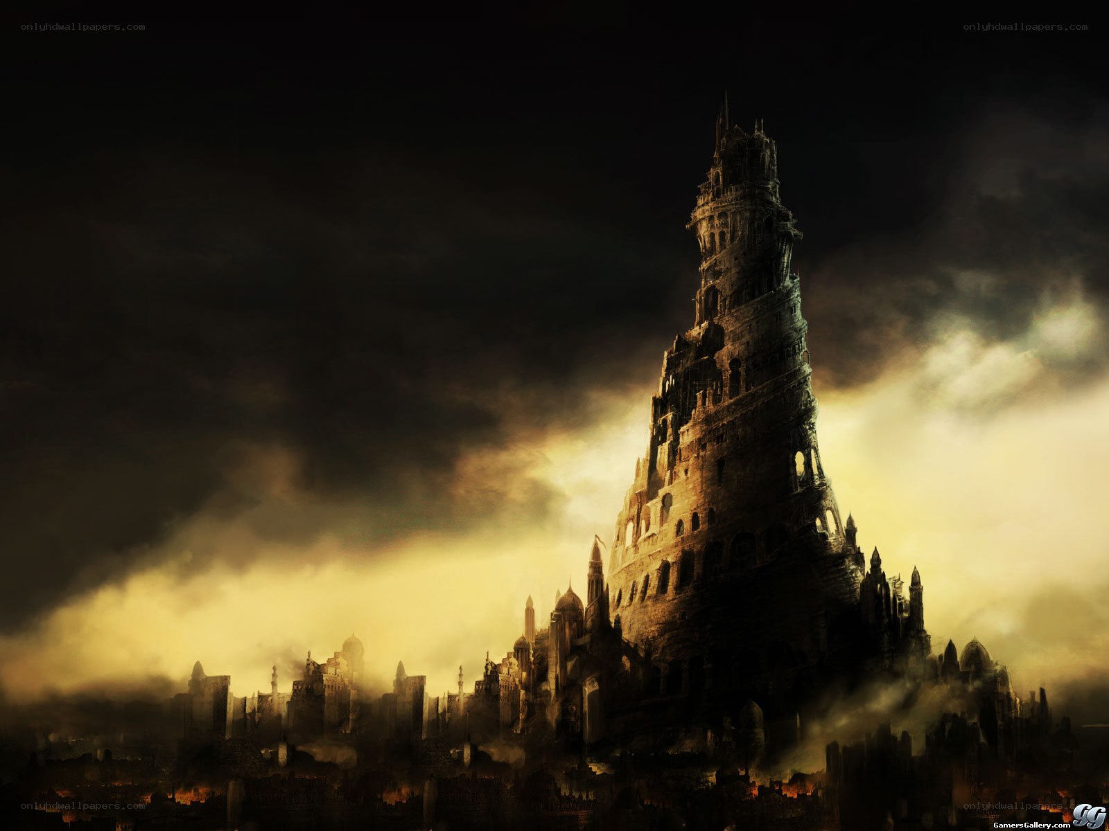 Dark fantasy tower city