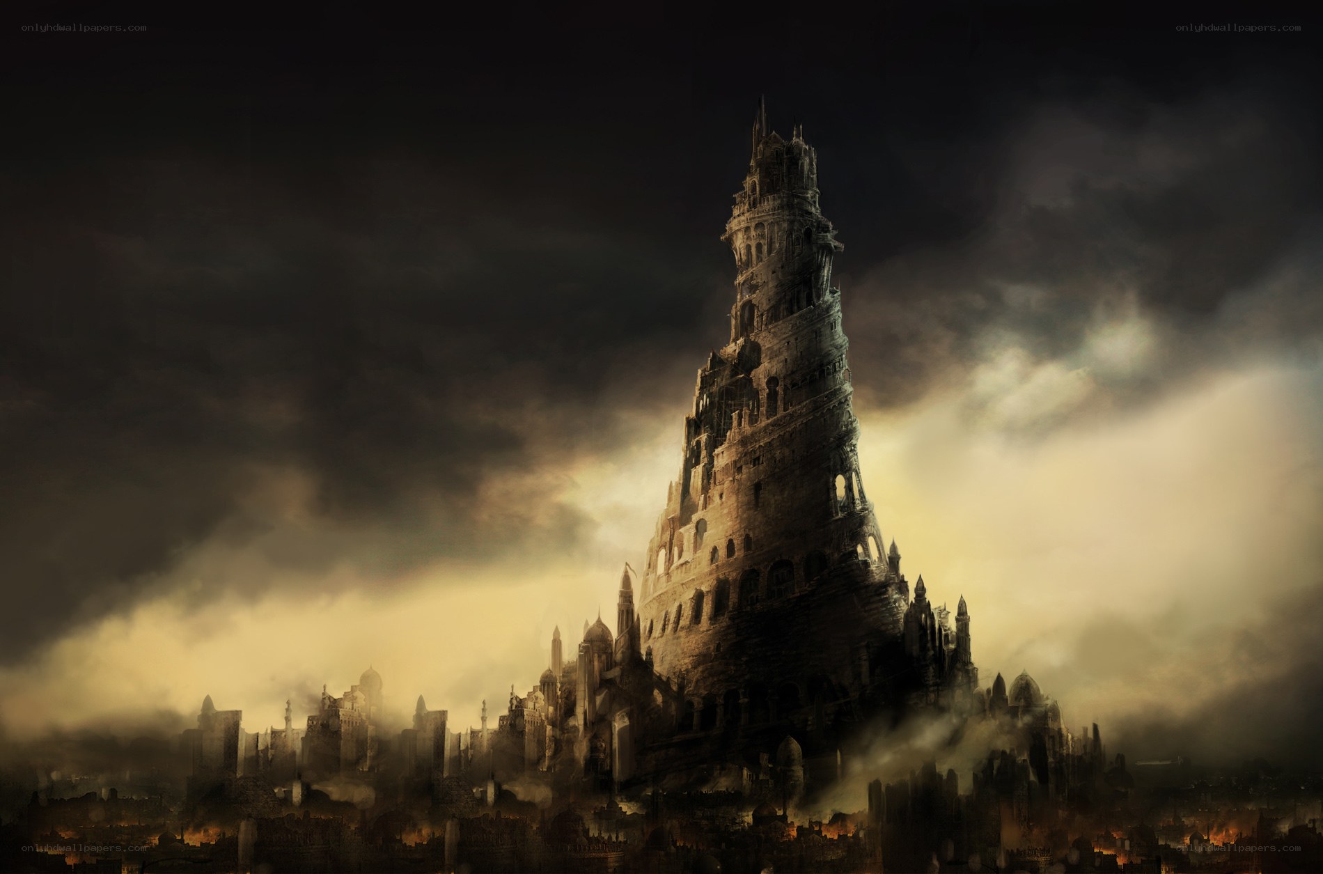 Dark fantasy tower city