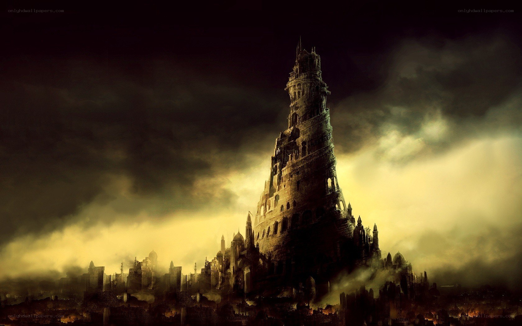 Dark fantasy tower city