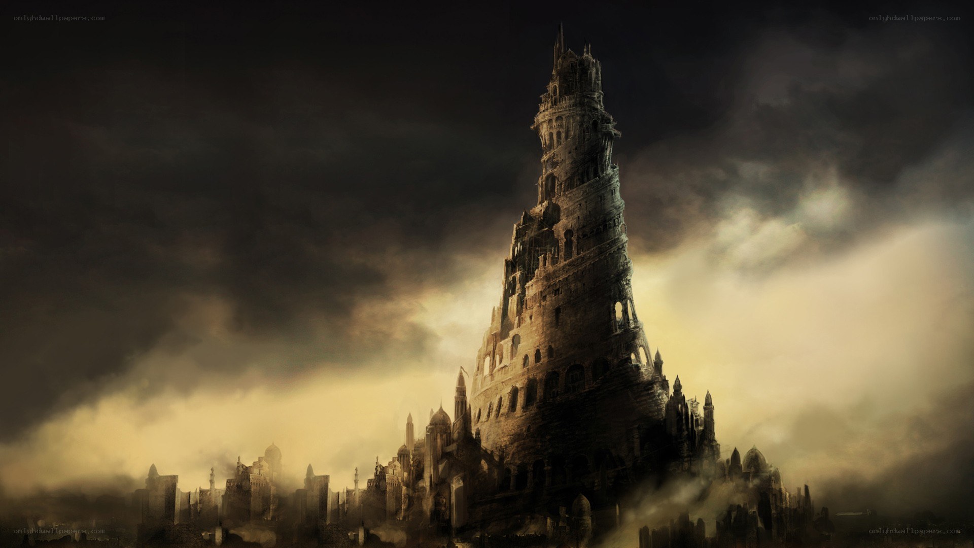 Dark fantasy tower city