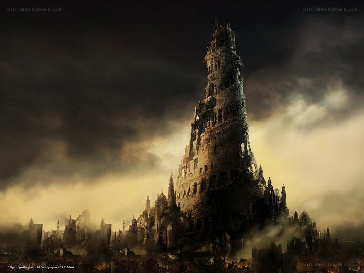 Dark fantasy tower city
