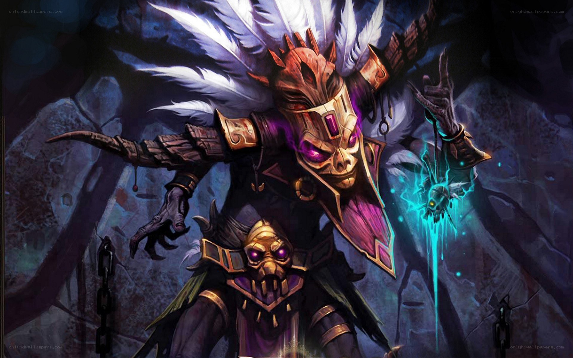 Dark fantasy warlock with skull minions