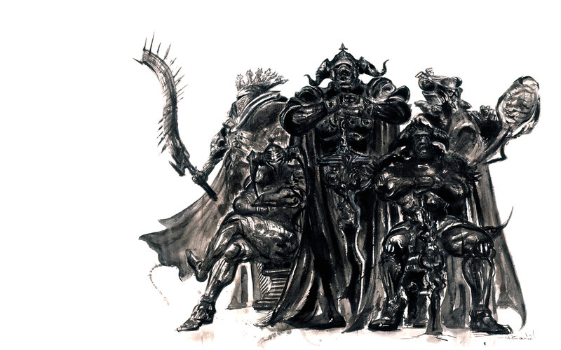dark fantasy warrior group