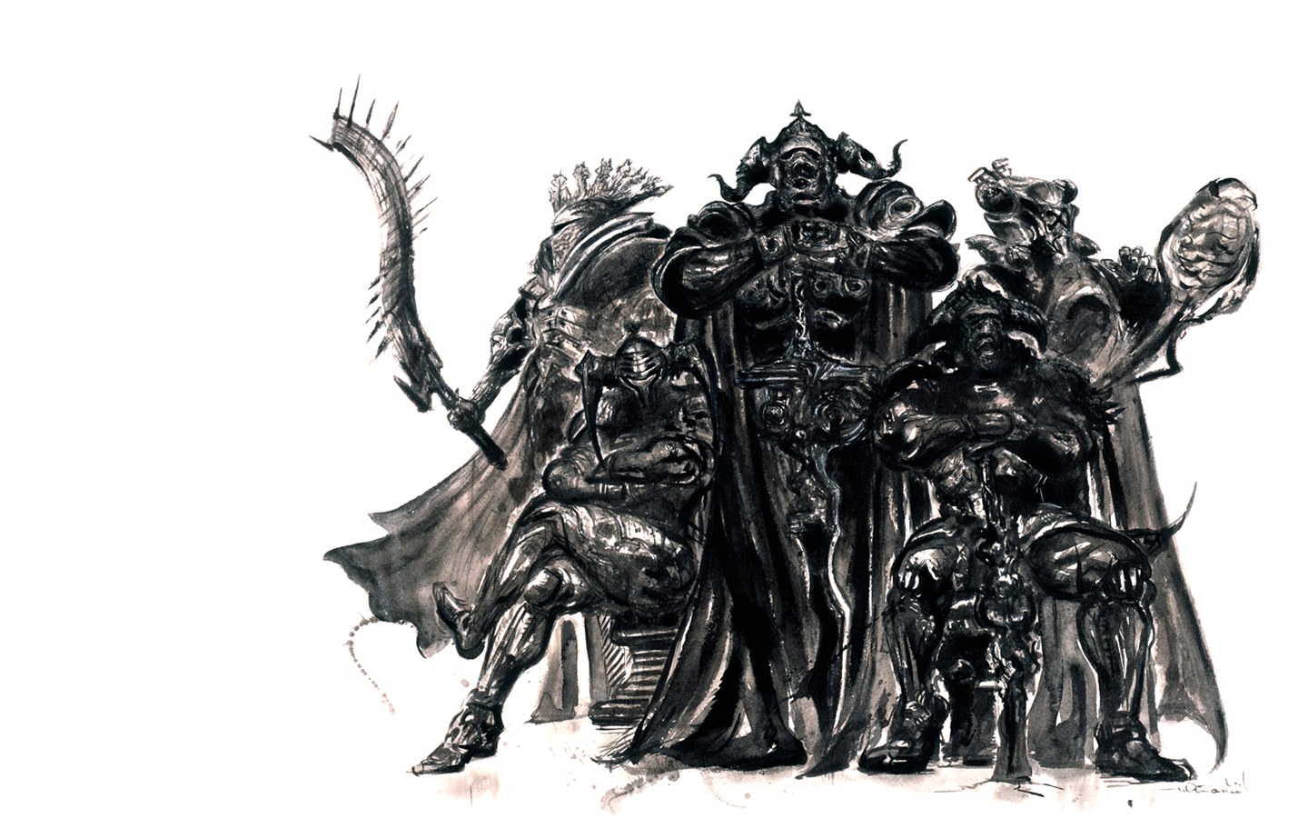 dark fantasy warrior group