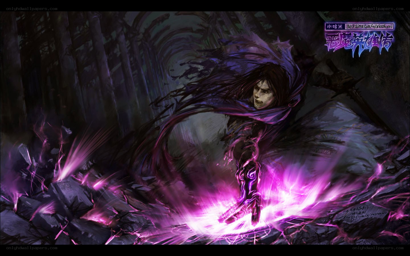dark fantasy warrior in forest