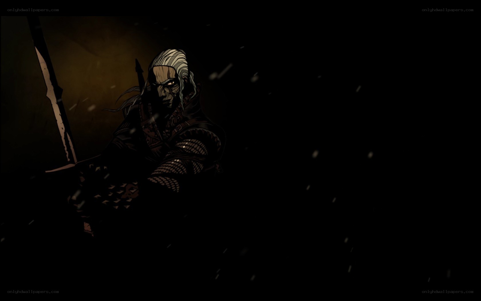 dark fantasy warrior in snow
