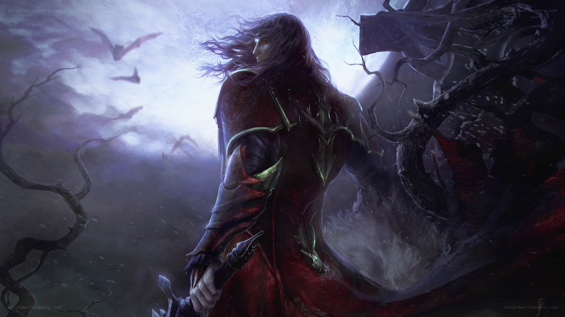 dark fantasy warrior in storm