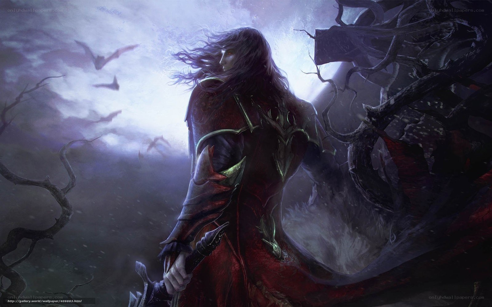dark fantasy warrior in storm