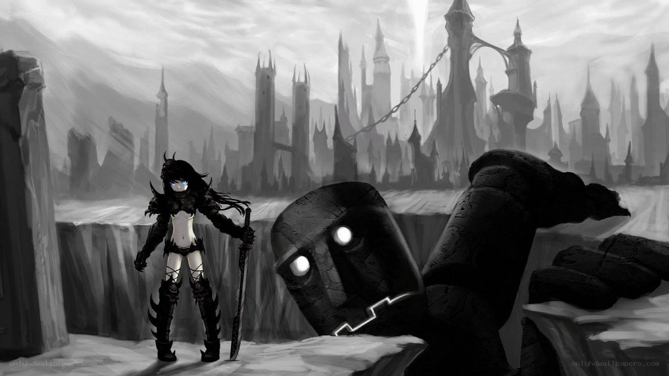 dark fantasy warrior scene