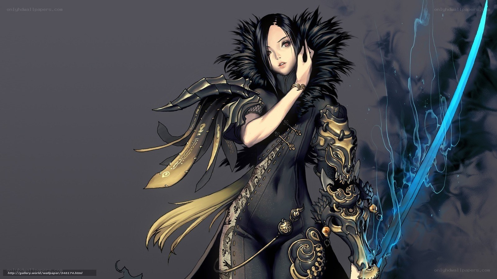 dark fantasy warrior with glowing sword