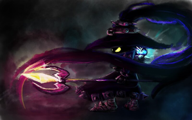 dark fantasy warrior with glowing weapon