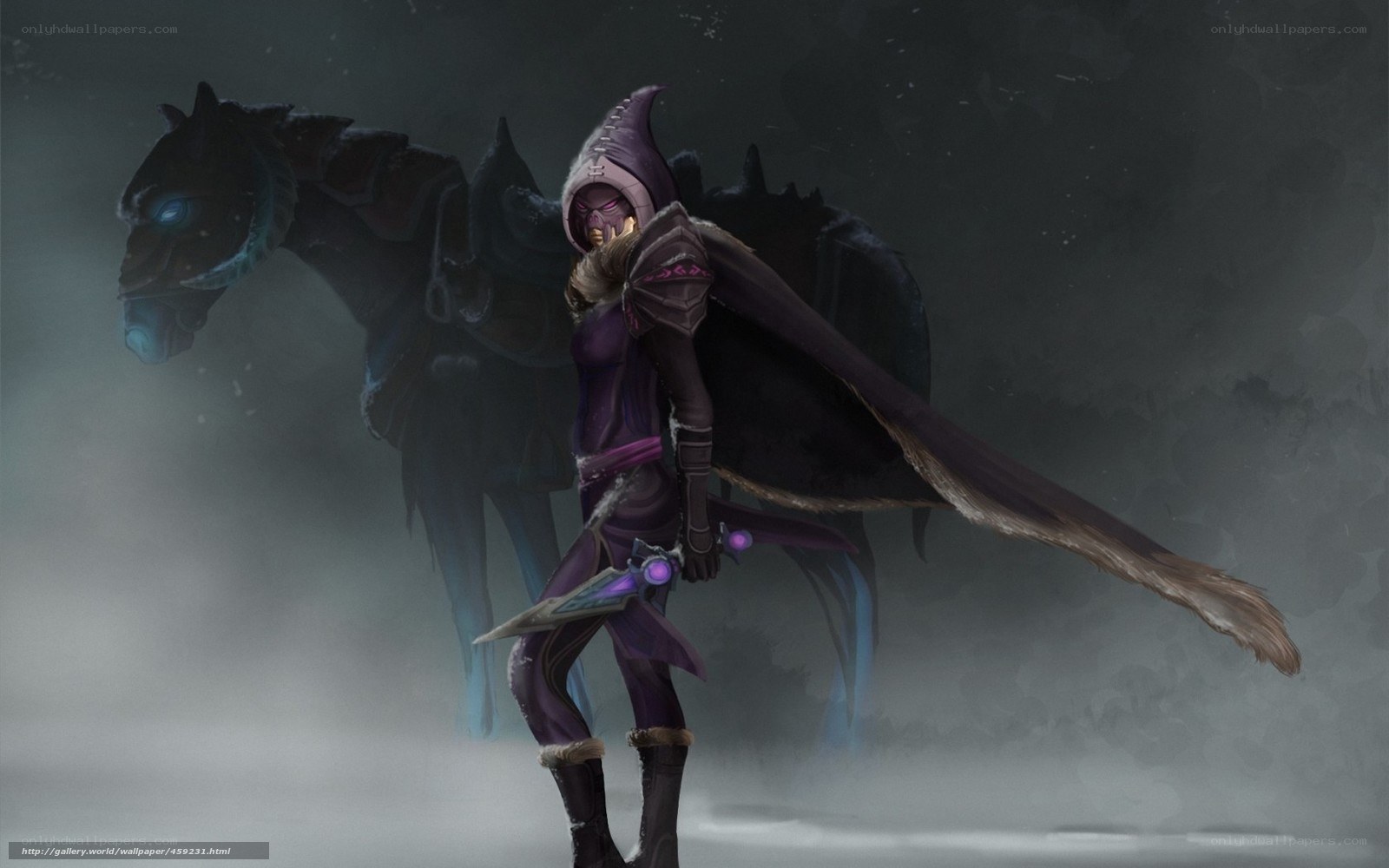 dark fantasy warrior with horse