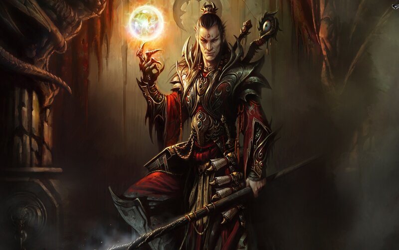dark fantasy warrior with magic