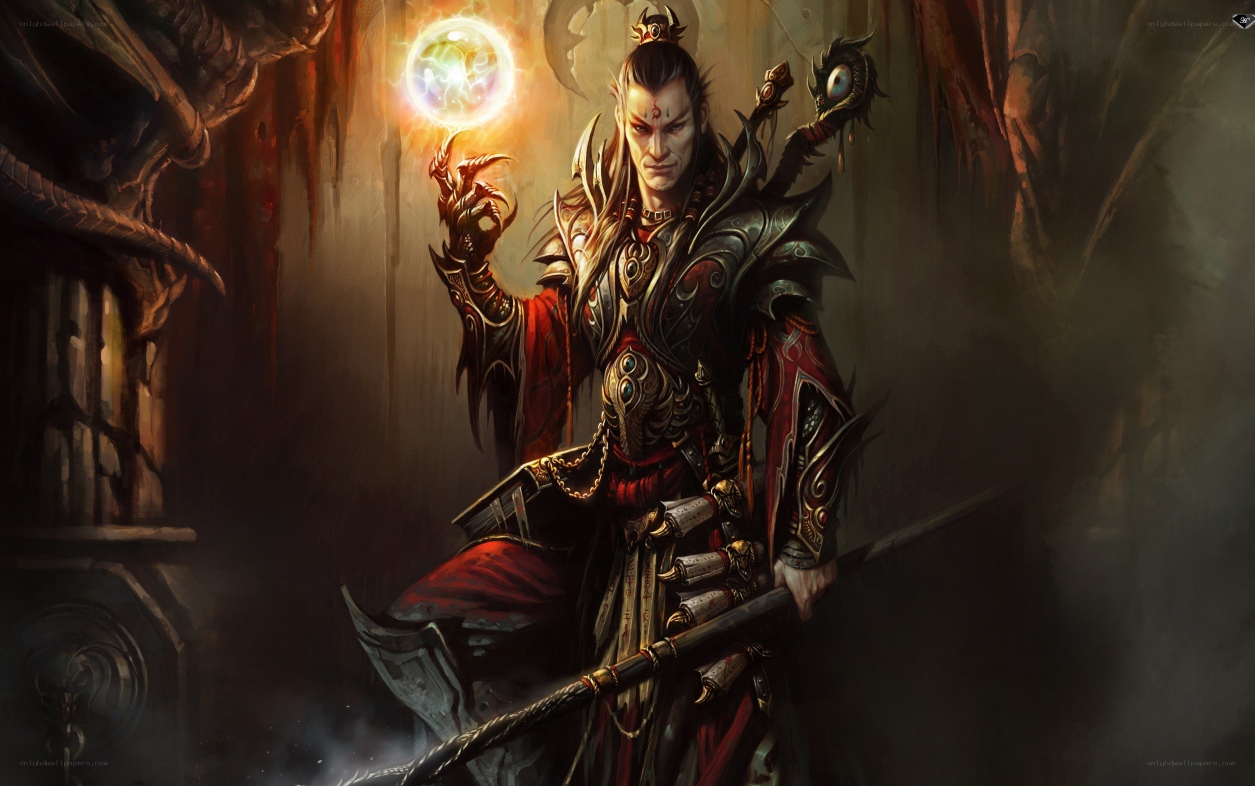 dark fantasy warrior with magic