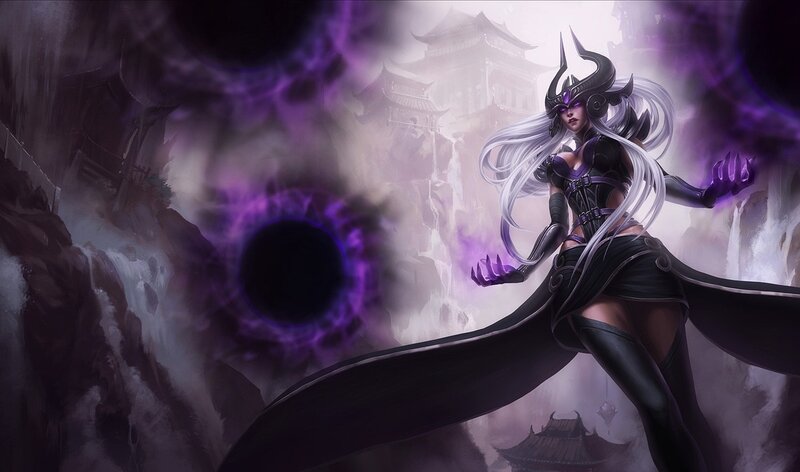 Dark fantasy warrior with purple energy