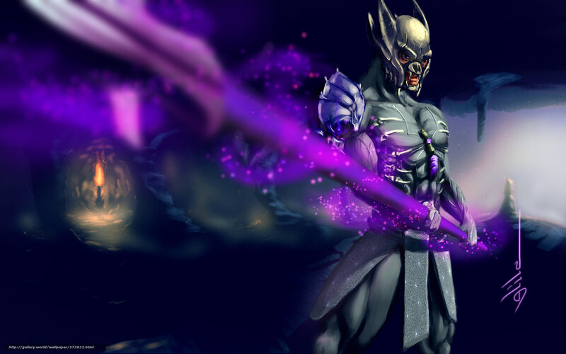 dark fantasy warrior with purple energy