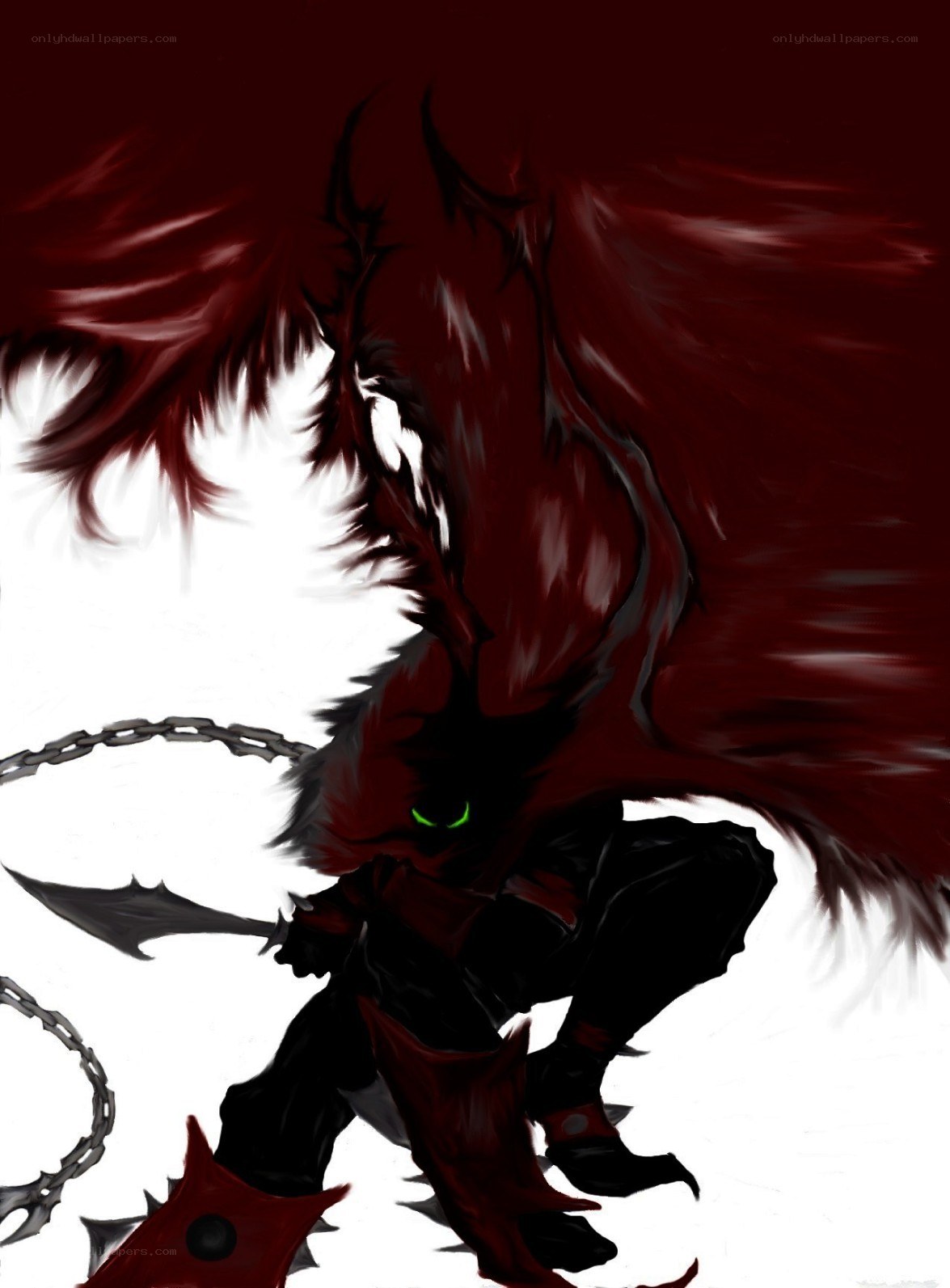 dark fantasy warrior with red wings