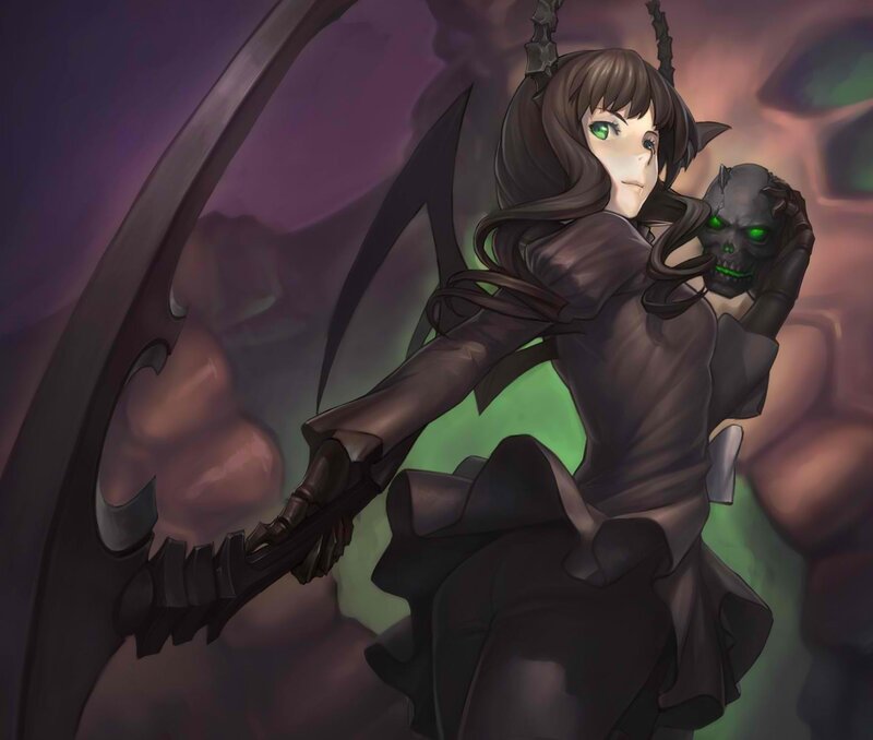 dark fantasy warrior with scythe