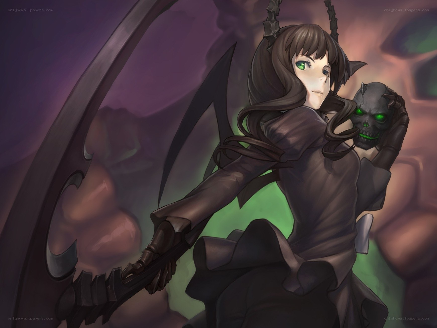 dark fantasy warrior with skull