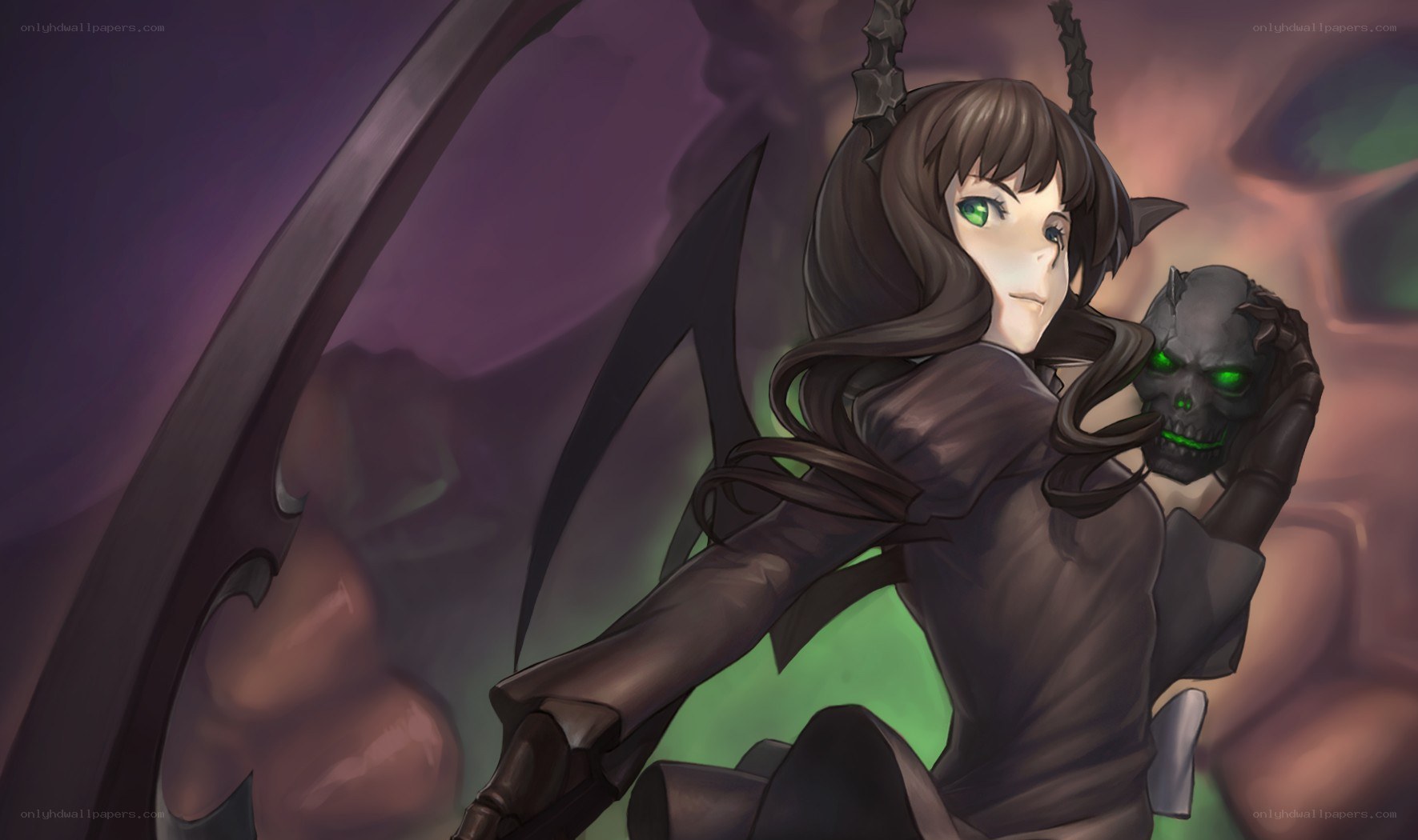 dark fantasy warrior with skull