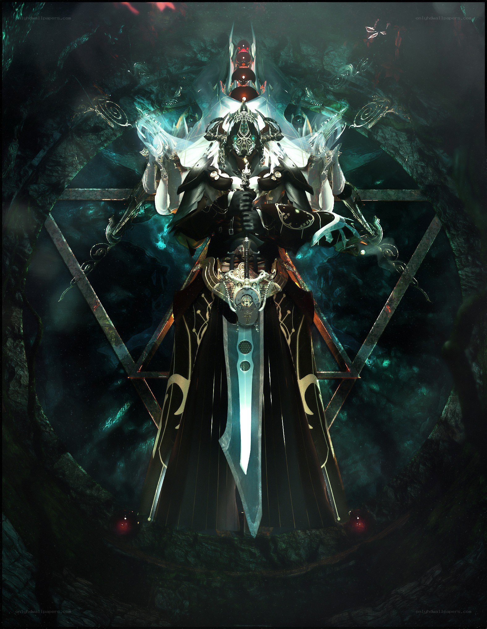 dark fantasy warrior with sword