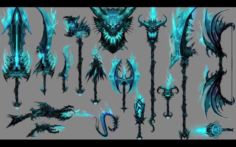 Dark fantasy weapon concept art