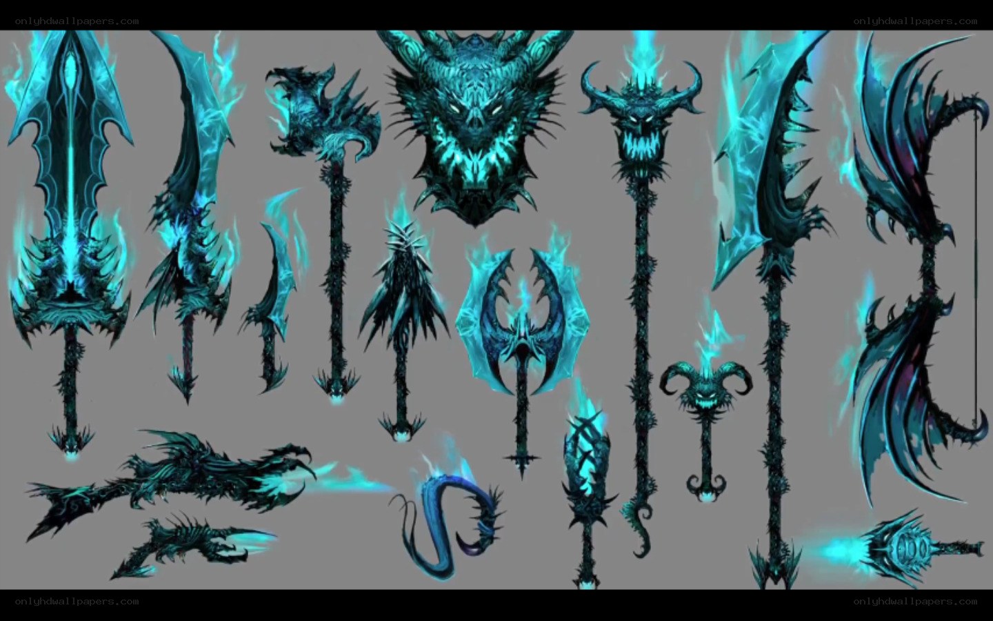 Dark fantasy weapon concept art