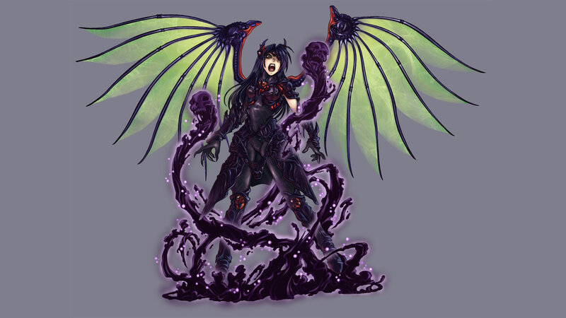 dark fantasy winged warrior