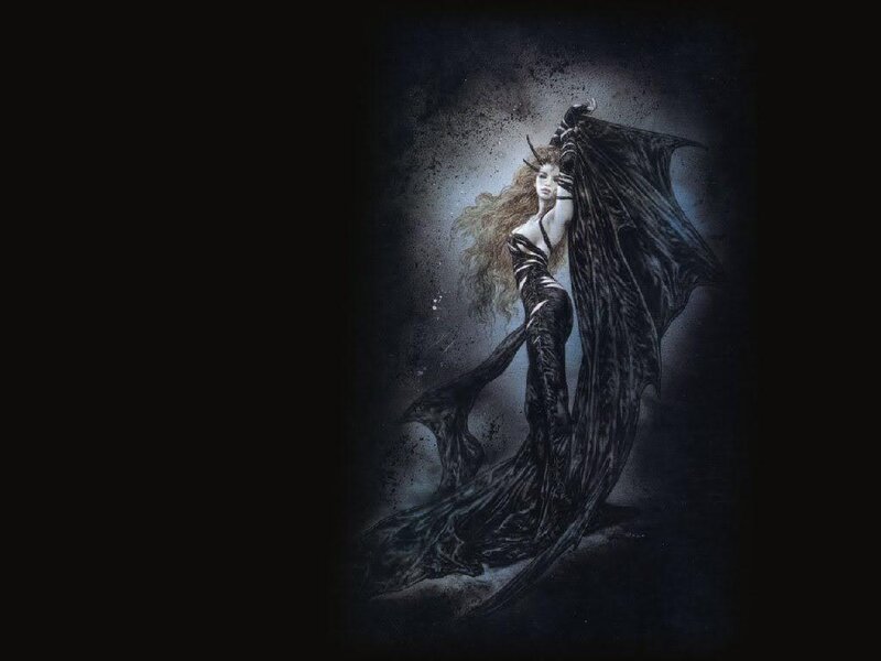 dark fantasy winged woman
