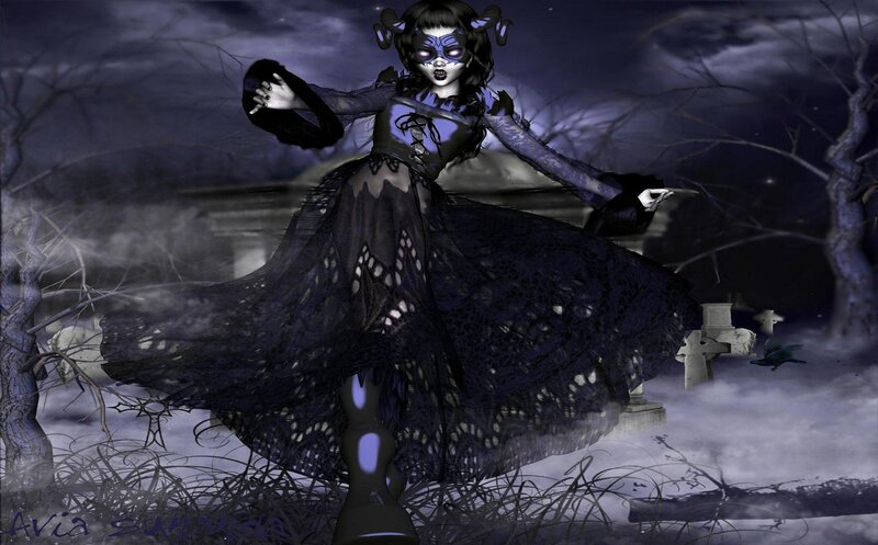 dark fantasy witch in graveyard