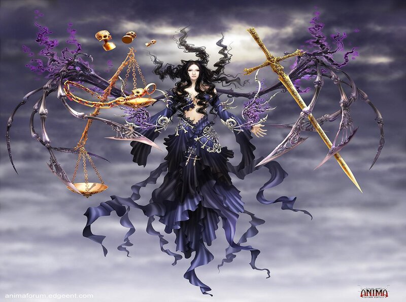 dark fantasy witch with scales and sword