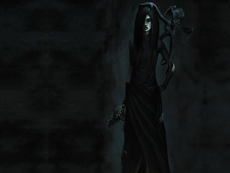 dark fantasy woman with demons