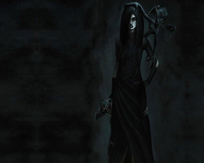 dark fantasy woman with demons
