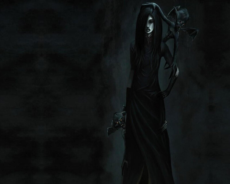 dark fantasy woman with demons
