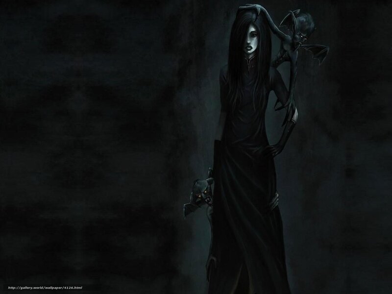 dark fantasy woman with demons