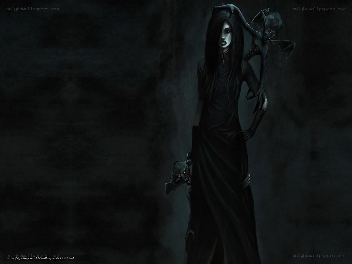 dark fantasy woman with demons