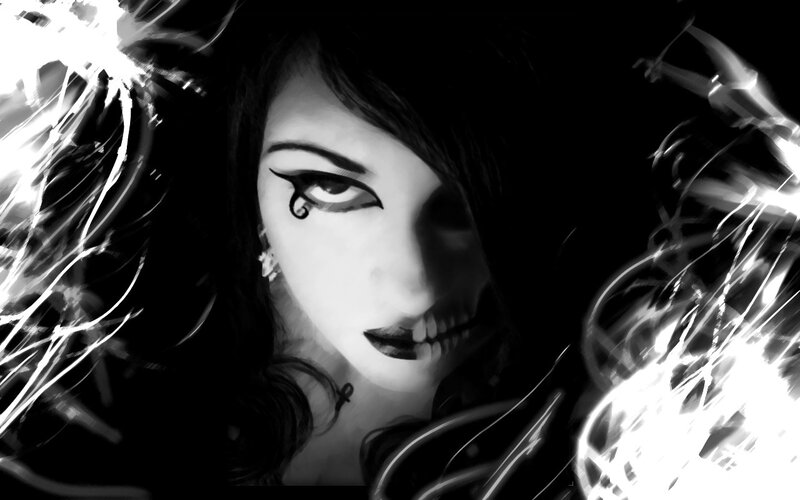 dark fantasy woman with glowing effects